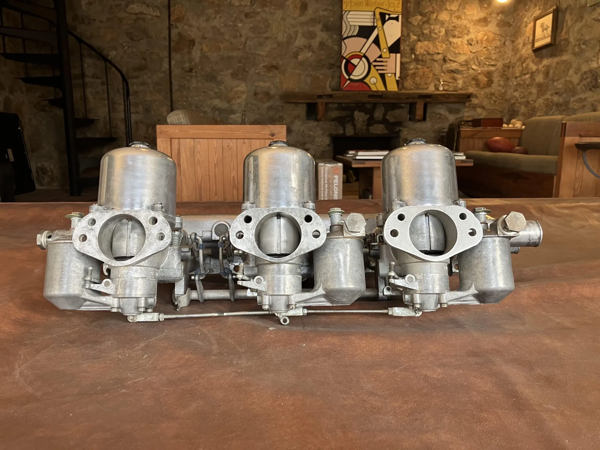 Three S.U. Carburetors and Intake Manifold for Jaguar - Image 12