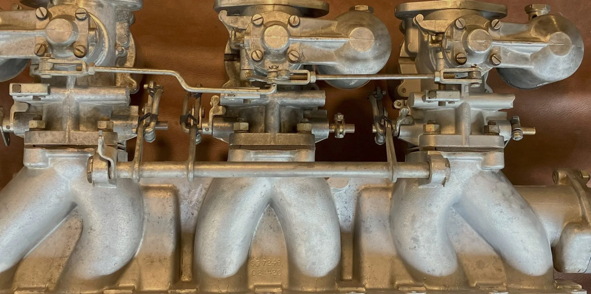 Three S.U. Carburetors and Intake Manifold for Jaguar - Image 8