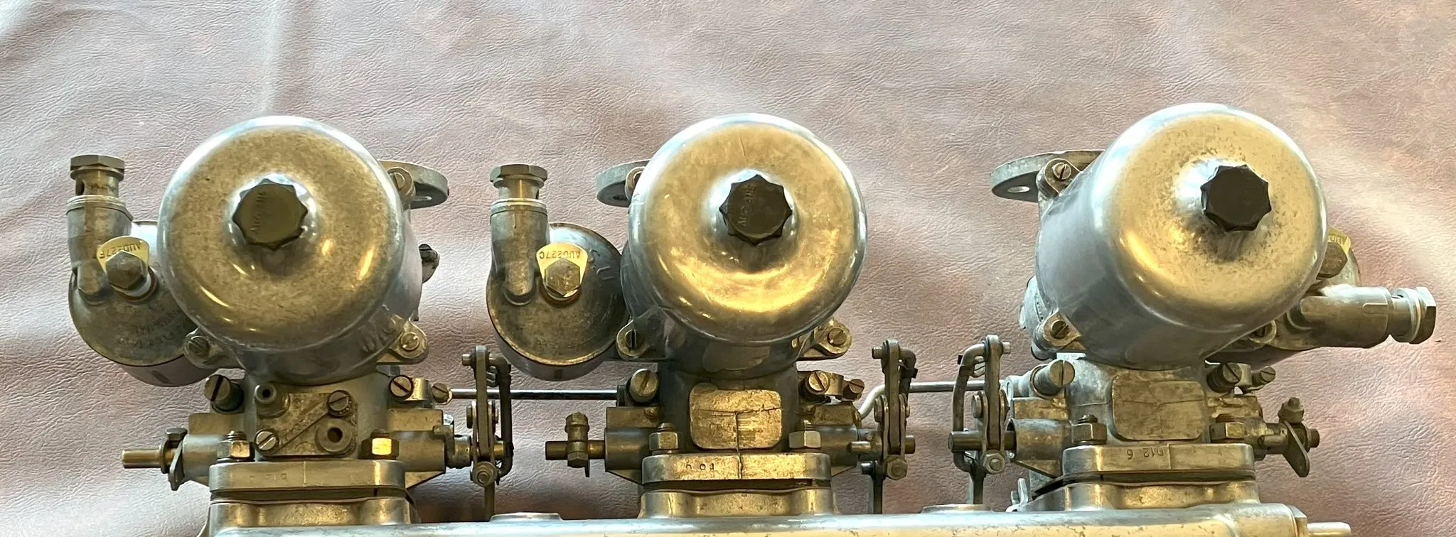 Three S.U. Carburetors and Intake Manifold for Jaguar - Image 7