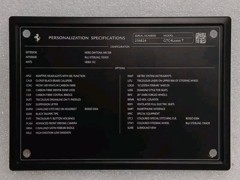 FERRARI GTC4 LUSSO LOSANGATO STYLE BLU STERLING Leather Seats - Image 2