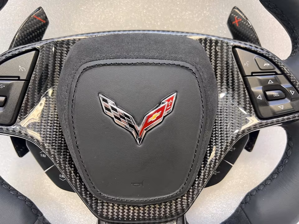 CORVETTE C7 Z06 EDITION 65 CARBON LED STEERING WHEEL ORIGINAL - Image 7