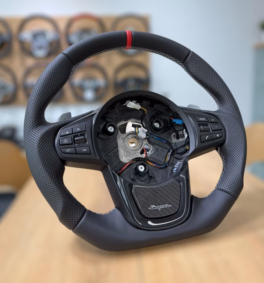 Toyota Supra MK5 steering wheel re-covering, flat-bottomed, Ar.A358