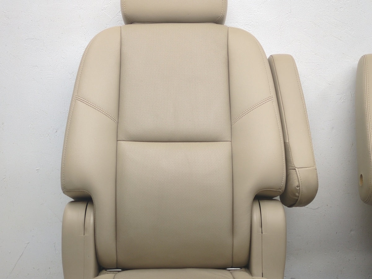 2007 - 2014 Chevy Suburban Yukon XL Rear Bucket Seats, Tan Leather - Image 4