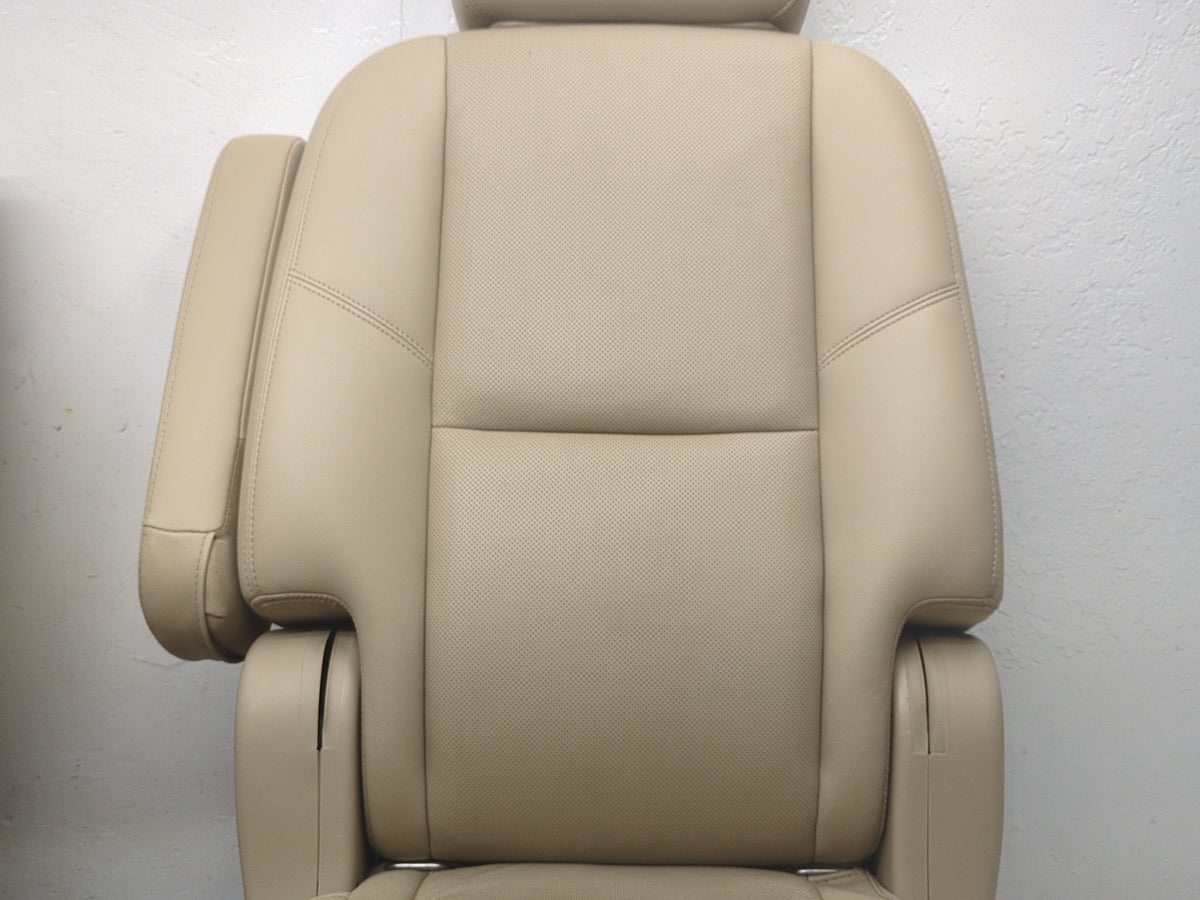 2007 - 2014 Chevy Suburban Yukon XL Rear Bucket Seats, Tan Leather - Image 2