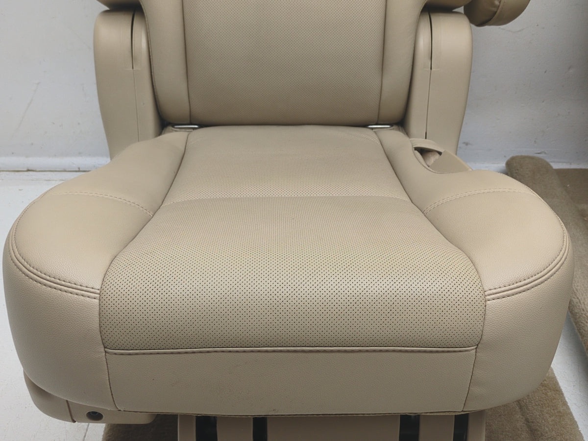2007 - 2014 Chevy Suburban Yukon XL Rear Bucket Seats, Tan Leather - Image 3