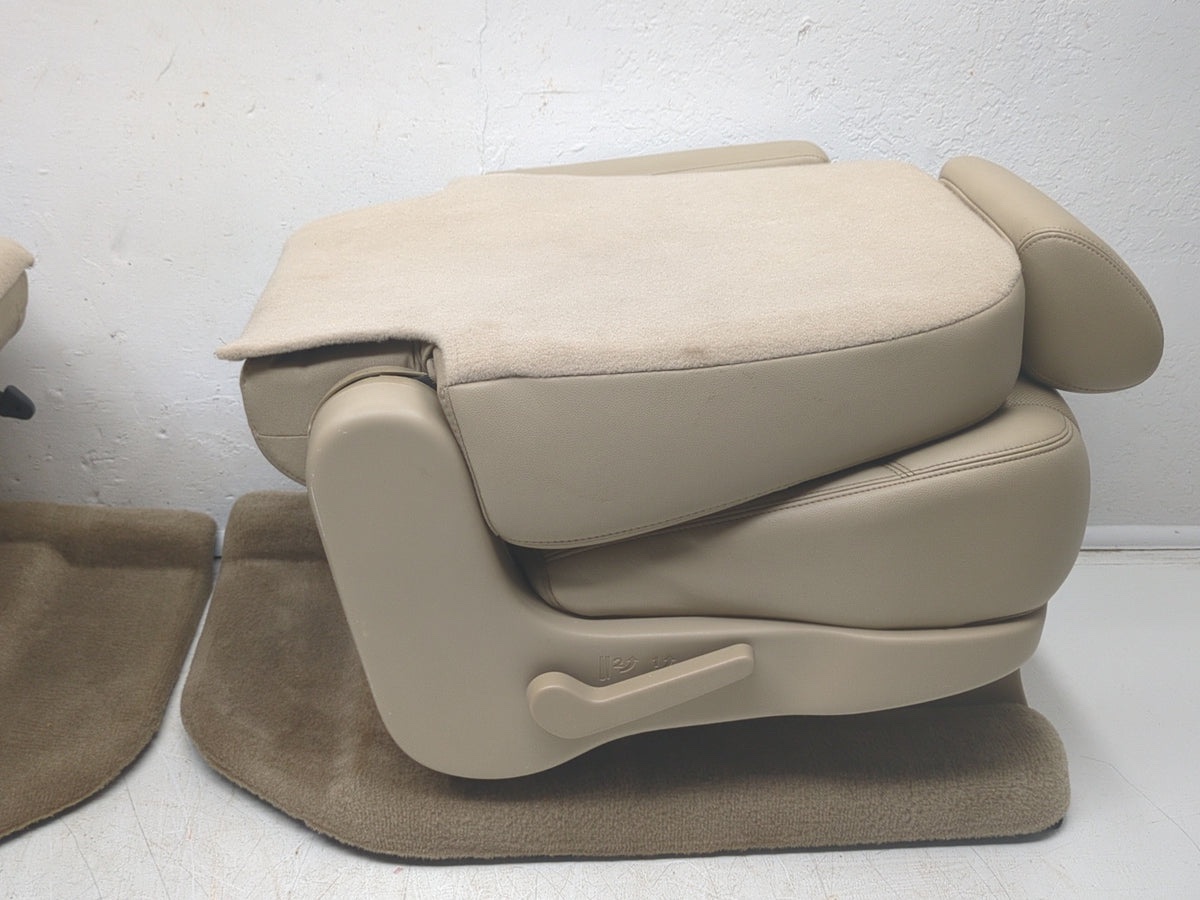 2007 - 2014 Chevy Suburban Yukon XL Rear Bucket Seats, Tan Leather - Image 6