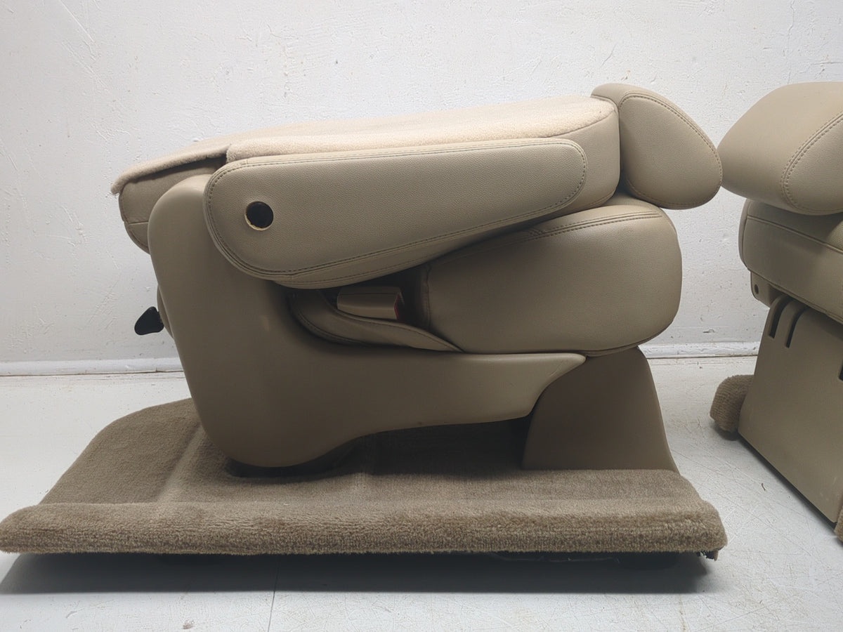 2007 - 2014 Chevy Suburban Yukon XL Rear Bucket Seats, Tan Leather - Image 8