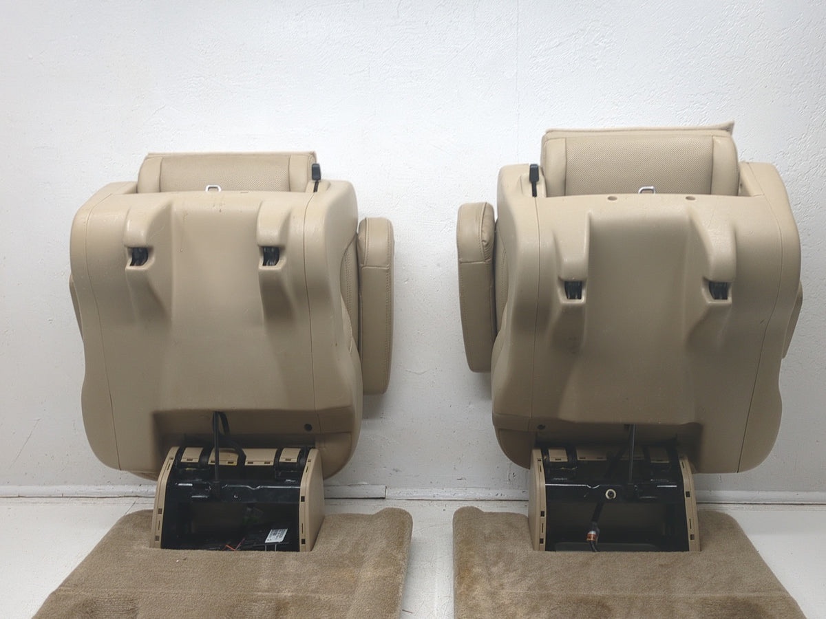 2007 - 2014 Chevy Suburban Yukon XL Rear Bucket Seats, Tan Leather - Image 9