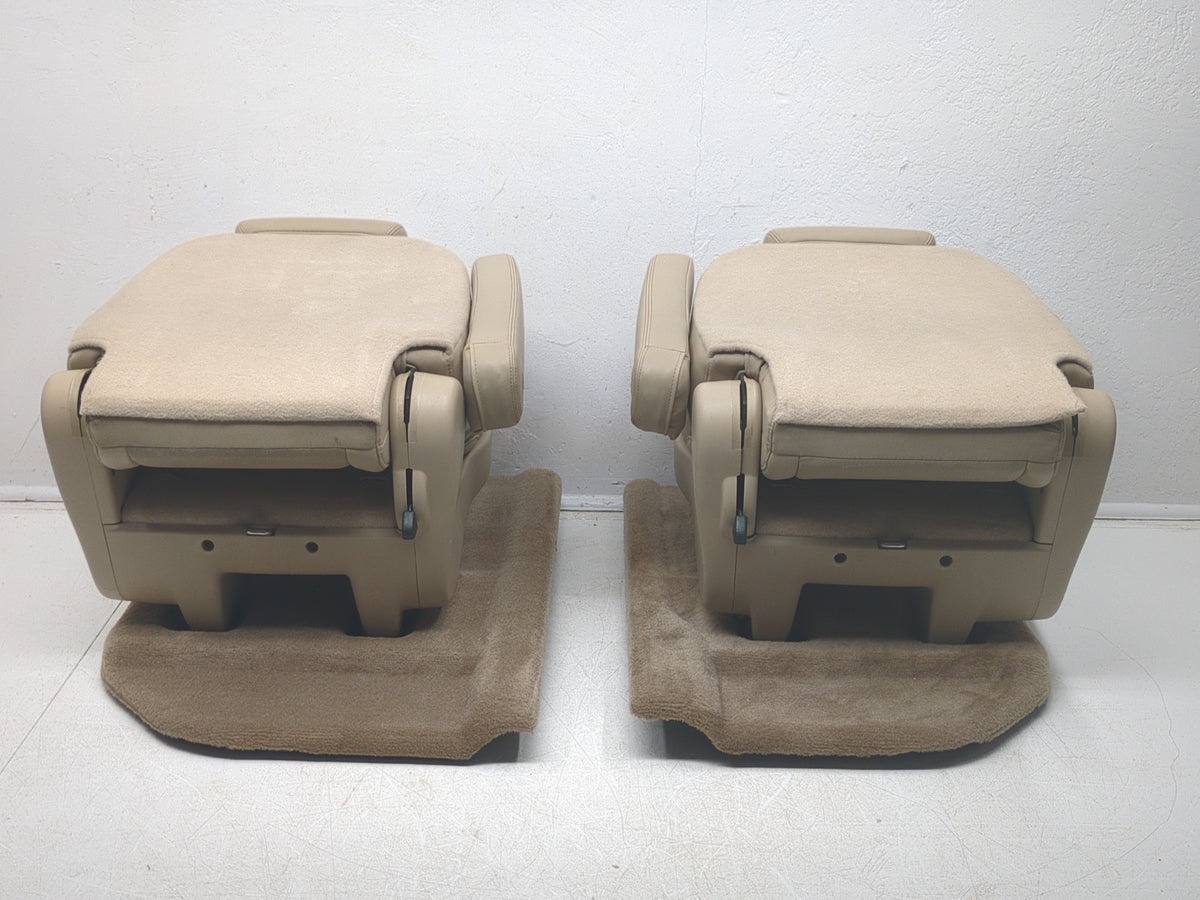 2007 - 2014 Chevy Suburban Yukon XL Rear Bucket Seats, Tan Leather - Image 13