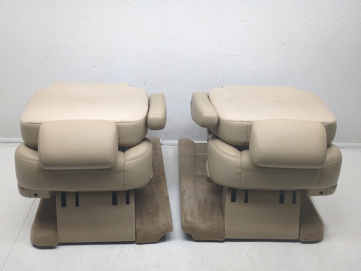 2007 - 2014 Chevy Suburban Yukon XL Rear Bucket Seats, Tan Leather - Image 14