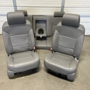 2014-2018 CHEVROLET SILVERADO SIERRA DENALI FRONT & REAR GRAY LEATHER SEATS