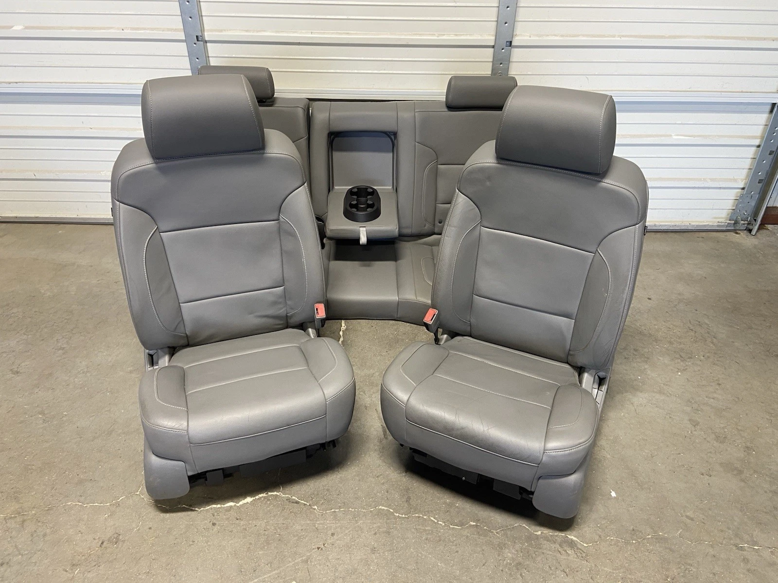 2014-2018 CHEVROLET SILVERADO SIERRA DENALI FRONT & REAR GRAY LEATHER SEATS