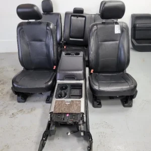 2017-2022 Ford F250-F450 Black Leather Front & Rear Bucket Seats w/Console