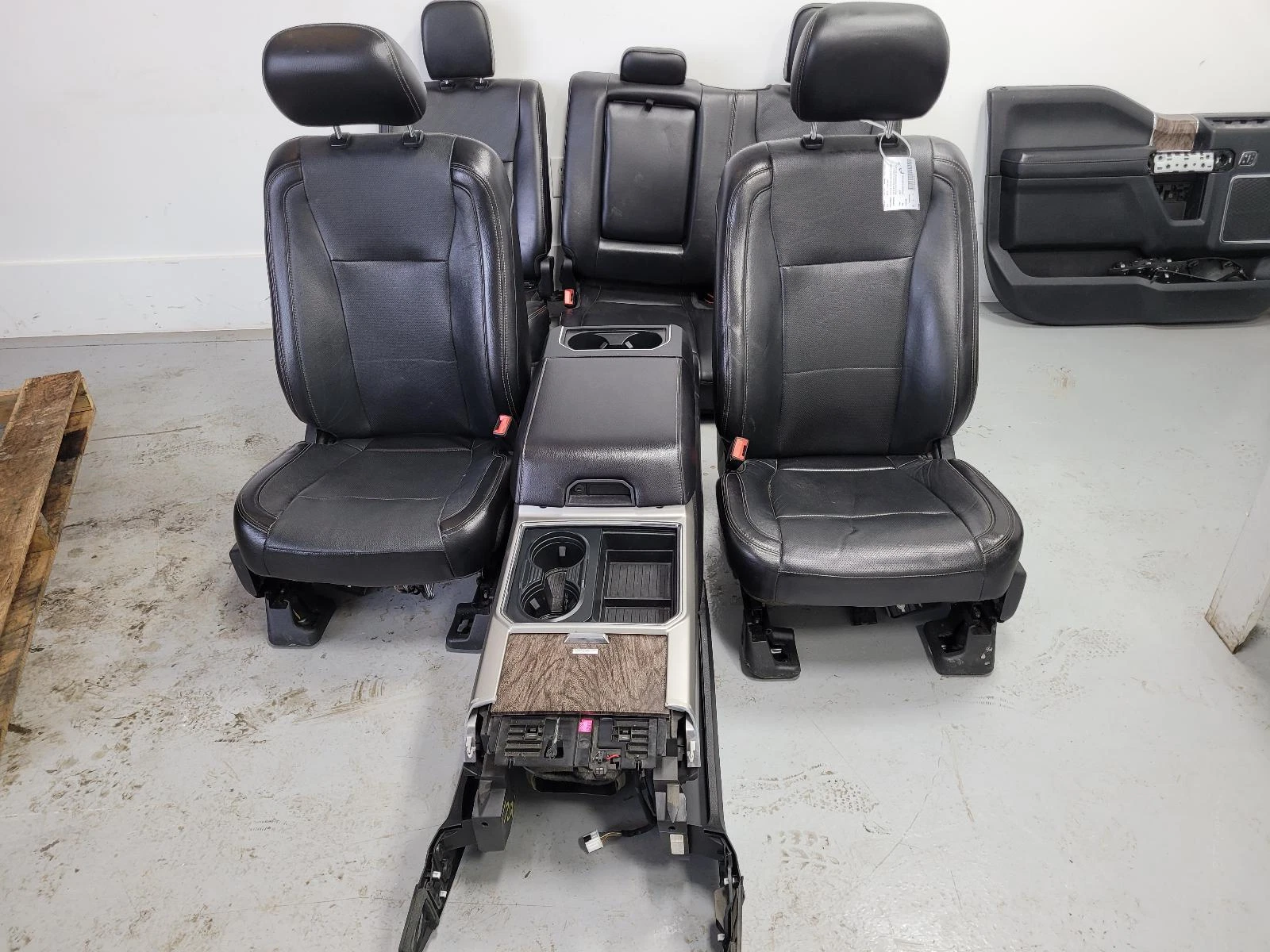 2017-2022 Ford F250-F450 Black Leather Front & Rear Bucket Seats w/Console