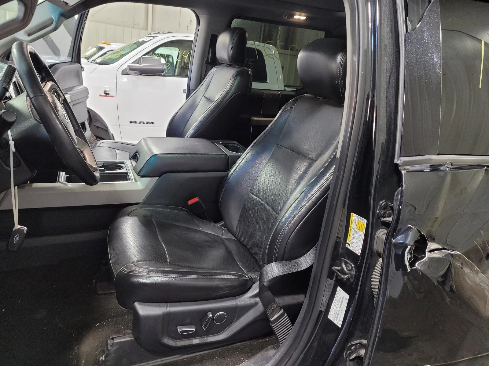2017-2022 Ford F250-F450 Black Leather Front & Rear Bucket Seats w/Console - Image 16