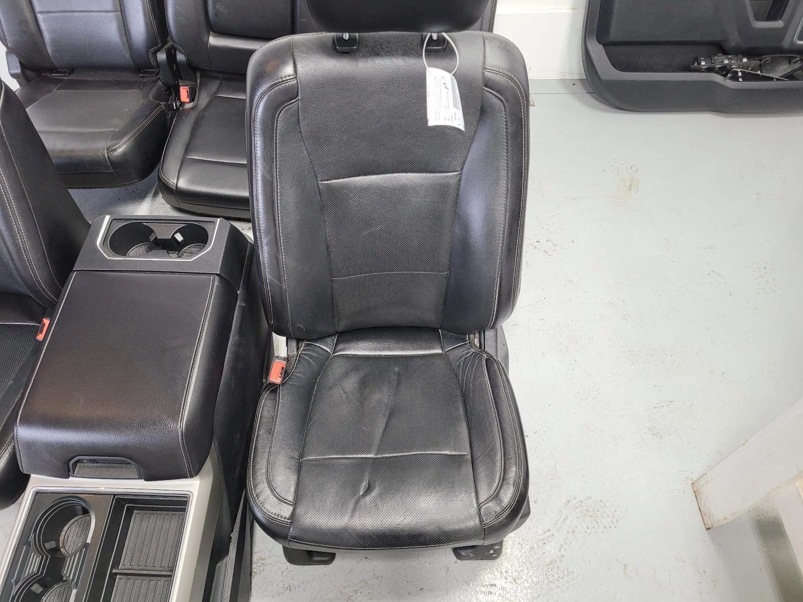 2017-2022 Ford F250-F450 Black Leather Front & Rear Bucket Seats w/Console - Image 12
