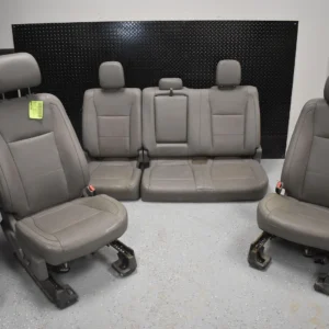 15 16 Ford F150 Crew Cab Medium Gray-HG Leather Heat Cool Bucket Backseats Set
