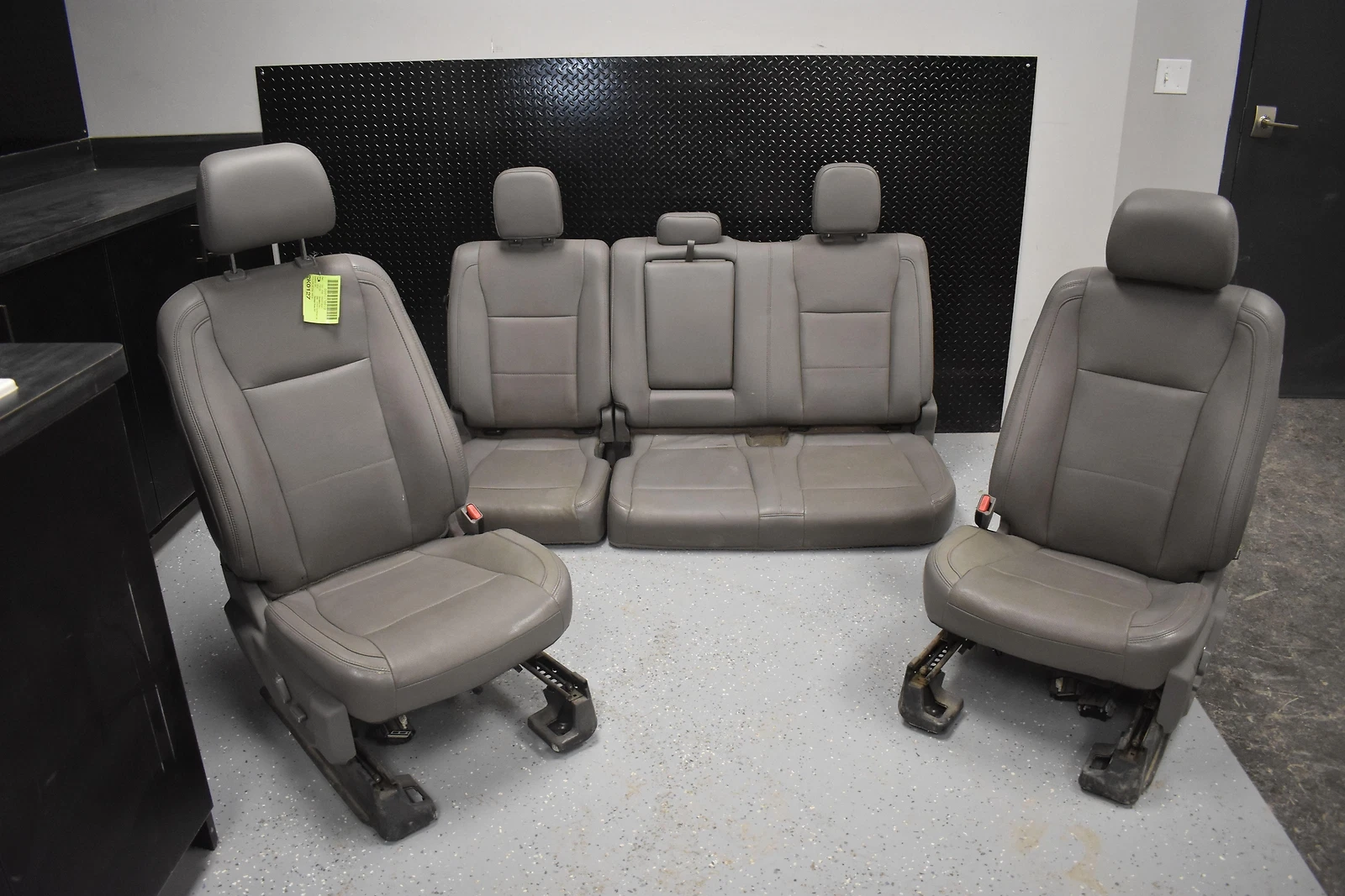 15 16 Ford F150 Crew Cab Medium Gray-HG Leather Heat Cool Bucket Backseats Set