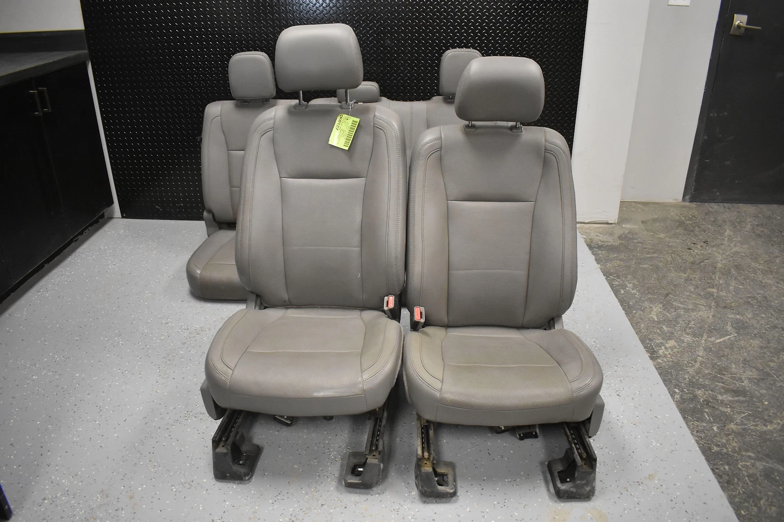 15 16 Ford F150 Crew Cab Medium Gray-HG Leather Heat Cool Bucket Backseats Set - Image 4