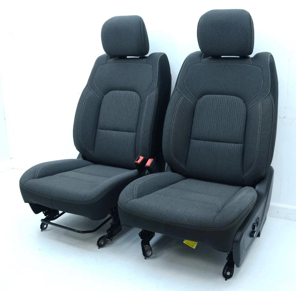 2019 2020 2021 2022 DODGE RAM 1500 FRONT GRAY CLOTH POWER HEATED BUCKET SEATS