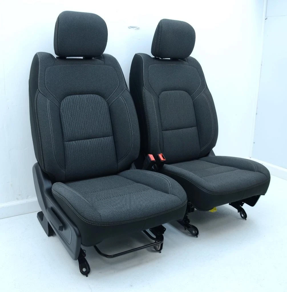 2019 2020 2021 2022 DODGE RAM 1500 FRONT GRAY CLOTH POWER HEATED BUCKET SEATS - Image 19