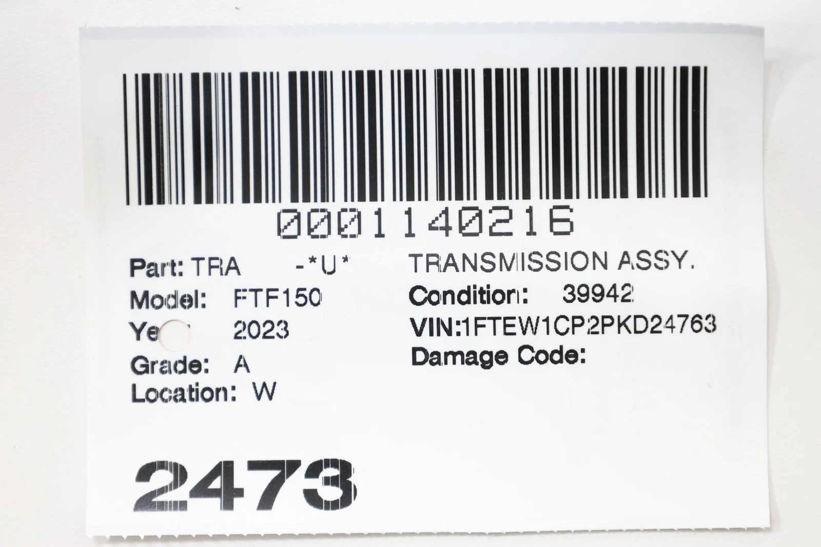 FORD F-150 RWD AUTOMATIC TRANSMISSION ASSEMBBLY OEM ML3P7000DA - Image 2