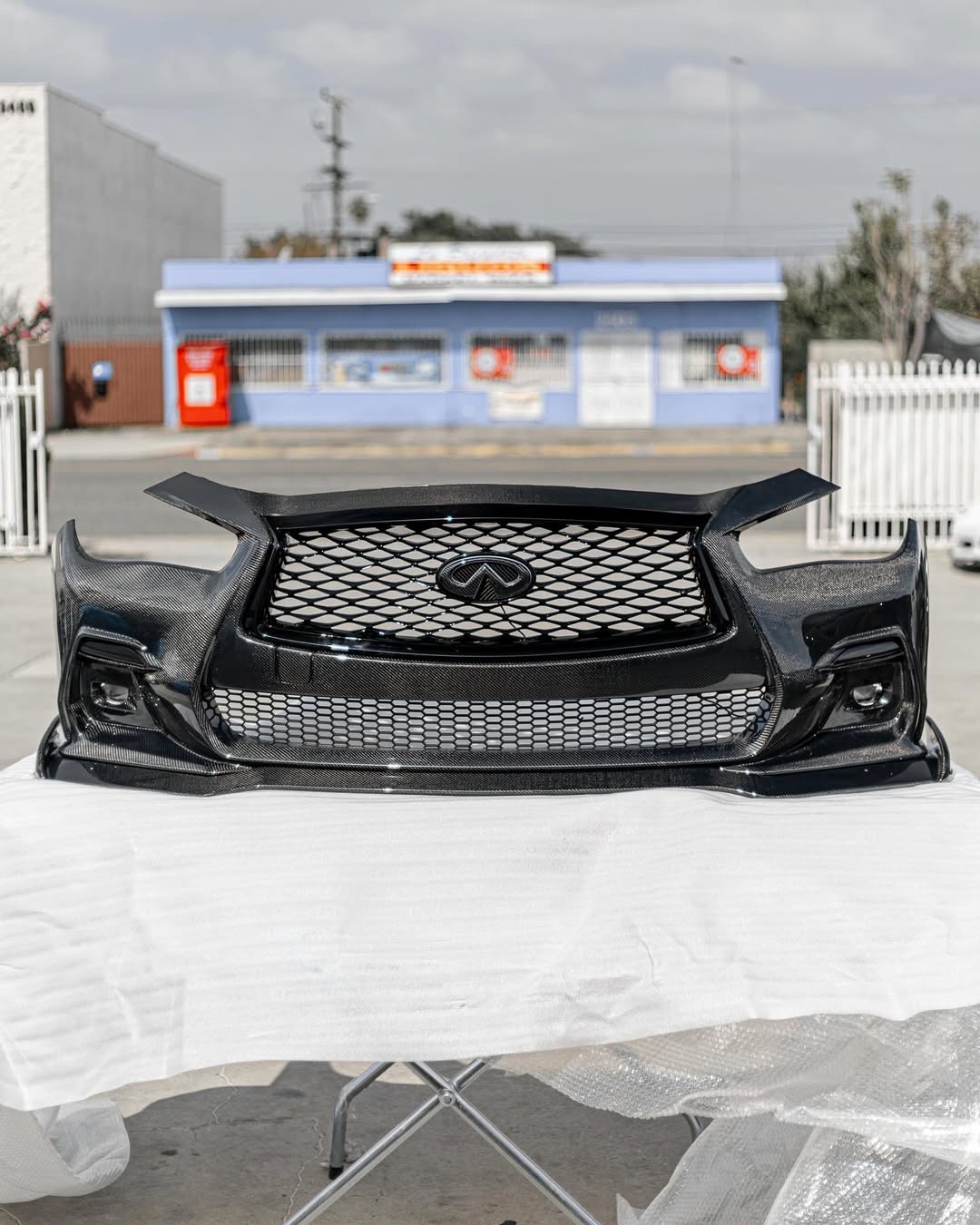 Q50 18+ RedSport style full Carbon Bumper